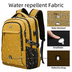 17 Inch Laptop Backpack for Travel Water Resistant College Backpack for Women Laptop Bag with USB Charging Port Work Backpack (Yellow / 17 Inch)
