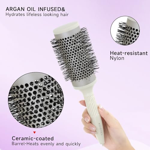 Large Round Brush for Blow Drying (Beige)