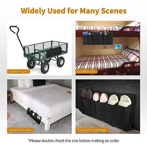 6‑Large‑Pocket RV Bedside Hanging Organizer with Sturdy Hooks (Cloth, 1pcs / Black)