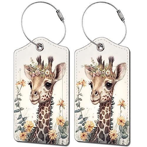 2 Pack Luggage Tag for Suitcase (Giraffeh)
