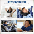 2 Inflatable Neck Pillow Airplane Travel (Black and Blue)