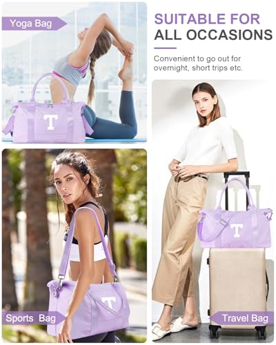 Dance Gym Duffel Bag Gifts for Girls Teen (Purple / T)