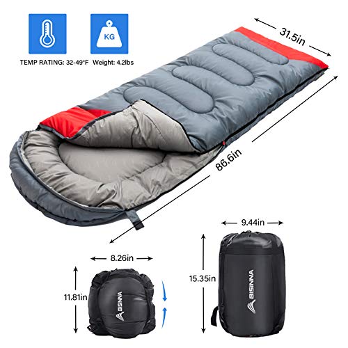 Sleeping Bag with Pillow (Gray / 86.6" x 31.5" Left Zipper)