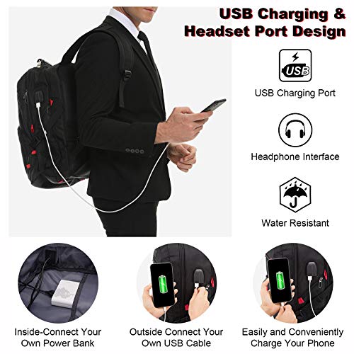 Large Laptop Backpack for Men (Black / 17 inch)