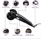 Hann Hair Curler, LCD Pro Salon Automatic Ceramic Roller Wave Machine Styler, Black, 1 Count (Pack of 1)