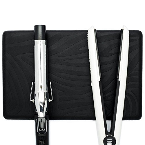 Heat Resistant Station Mat for Hair Straightener (3 Pack (Black, 10.75"x6.75"))