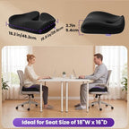 Seat Cushions for Office Chairs (Black (Large) / Large)