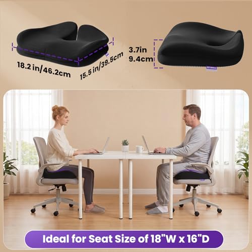 Seat Cushions for Office Chairs (Black (Large) / Large)