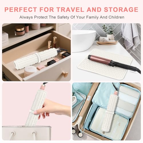 Oversize Silicone Heat Resistant Mat for Hair Tools (Ivory)
