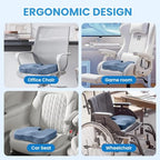Memory Foam Office Chair Seat Cushion (X-Large / Light Blue)