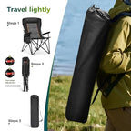 Oversized Camping Chair for Adult Lawn Chair for Outdoor Camping (Black)