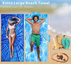 Microfiber Beach Towel Oversized 71x32 (2 Pack Tie Dye Turtle / 71"x32")