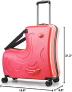 N-A Kids Ride On Suitcase with Wheels, Scooter Luggage - Image 7