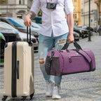 Gym Bag for Women & Men (Textured Purple / Large - 23 x 12 x 12″)