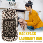 Laundry Bag Backpack (1Pack / Leopard Print)