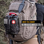 250 Pieces Survival First Aid Kit IFAK EMT Molle Pouch Survival Kit Outdoor Gear Emergency Kits Trauma Bag for Camping Boat Hunting Hiking Home Car Earthquake and Adventures (Wolf Grey)