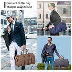 2-in-1 Canvas Garment Duffle Travel Bag with Shoulder Strap,Black (Black)