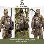 Hunting Backpack for Men Camo Hunting Day Pack for Rifle Bow 35L (Blessedbark Camo)