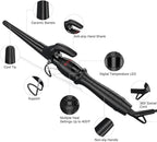 Hair Curling Wand, 0.5-1 Inch Tapered Ceramic Curling Iron, Hair Curler with 9 Temperature Settings & LCD Display for All Hair Types