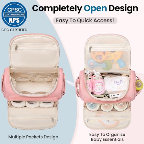 4 in 1 Convertible Diaper Bag Backpack (Pink)