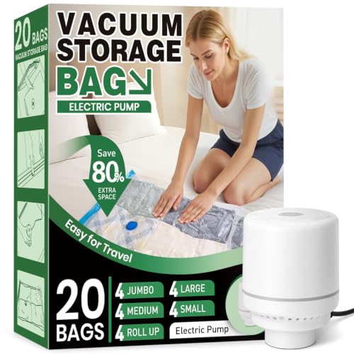 20 Pack Vacuum Seal Bags for Clothing Travel
