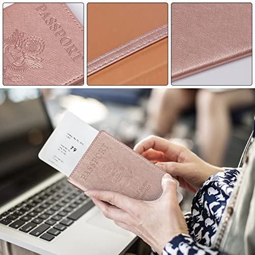 Passport Holder for Travel Women Men (A-Rose gold / Classic(slim))
