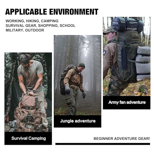 50L Internal Frame Hiking Survival Backpack (Black)