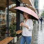 Small Compact Travel Umbrella with UV Protection for Sun & Rain (C-2 Pack Pink & Beige)