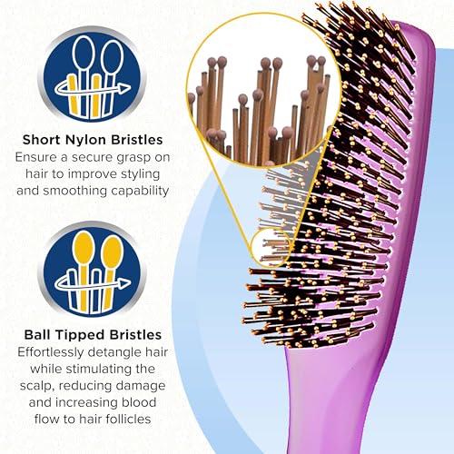 Gentle Purple Neon Full Size Hair Brush (Large / Purple)