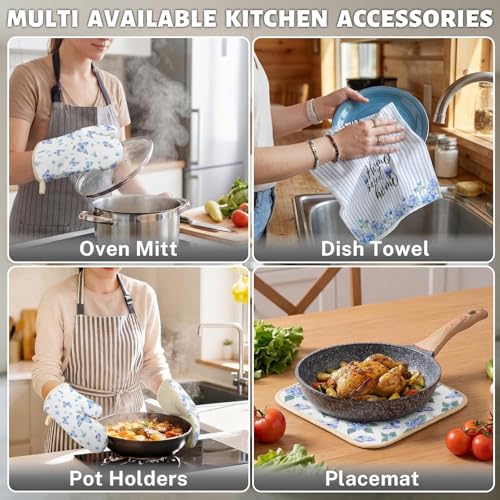 Blue Hydrangea Kitchen Decor Set (Blue Hydrangea)