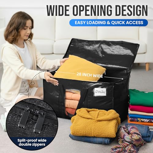 8 Pack Black Extra Large Moving Bags (Black / 8 Large)