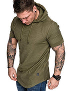 Mens Fashion Hoodies Sport Pullover Solid Color Shirt Workout Lightweight Tops Green XX (XX-Large / Green1)
