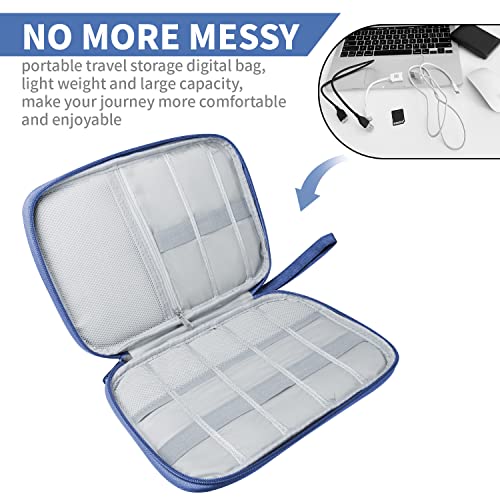 Electronics Travel Organizer (A-Navy Blue / Single Layer)