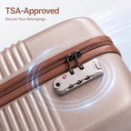 Carry On Luggage 22x14x9 Airline Approved Suitcase with Wheels (Champagne Gold / 3 Piece Sets (20/BP/TB))