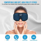Bluetooth 5.4 Sleep Headphones Sleeping Eye Mask Earbuds Headband (Navy Blue)