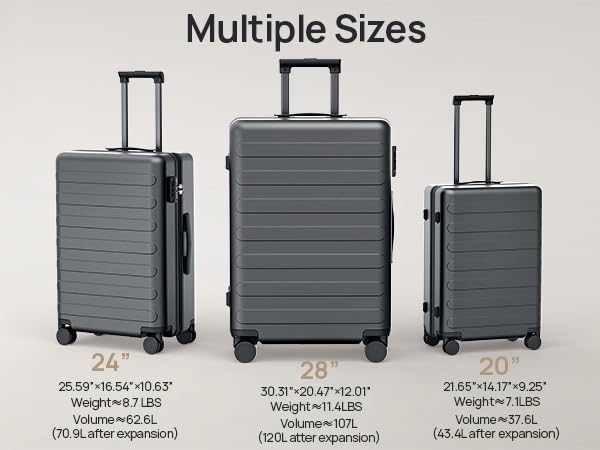 Luggage Sets 2 Piece (01-Black (Expandable) / Set 2PCS (20-Inch/28-Inch))