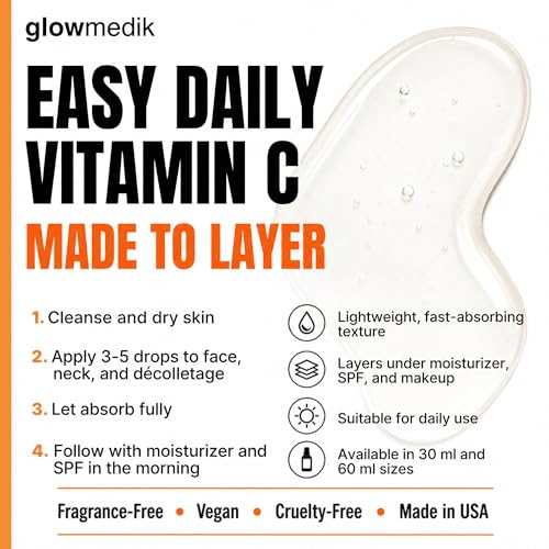 Vitamin C Serum for Face with Hyaluronic Acid (1 Fl Oz (Pack of 1))