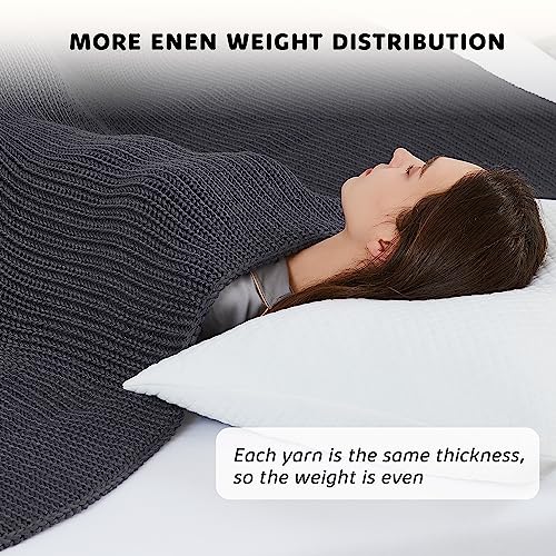 Knitted Weighted Blanket (27-granite Grey / 48" x 72" | 12lbs)