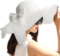 DRESHOW Beach Hats for Women Big Straw Wide Brim Summer Hat Floppy Foldable by DRESHOW