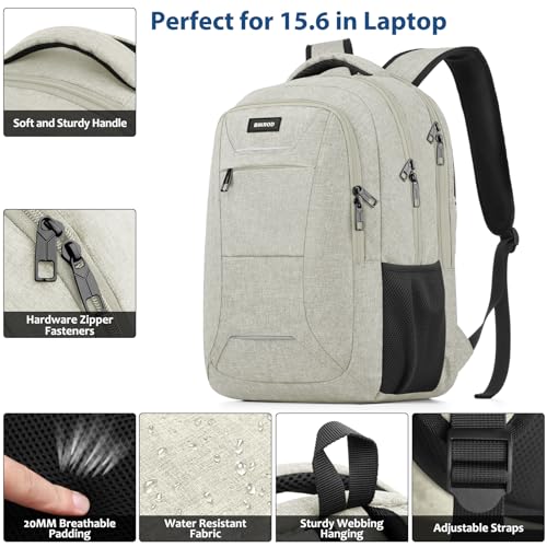 Backpack for Men Women (Beige / 15.6 Inch)