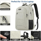 Backpack for Men Women (Beige / 15.6 Inch)