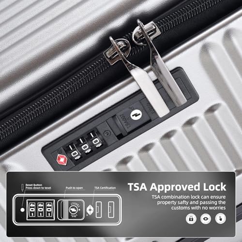 29 Inch Aluminum Frame Checked Luggage Top Opening (Gray / 29 Inch)