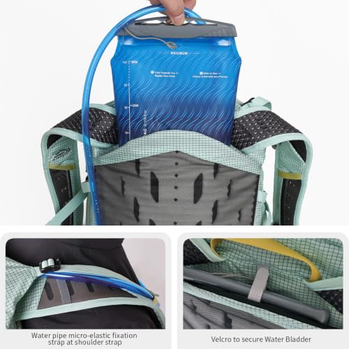 Hiking Hydration Backpack with 2L (Green-3L Water Bladder)