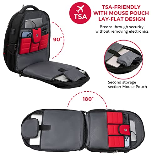 Design Travel Laptop Backpack for Men with TSA Friendly J14 (Black)