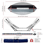 Combo Hammocks with Stand for Outside & Tree Straps (Combo - Black)