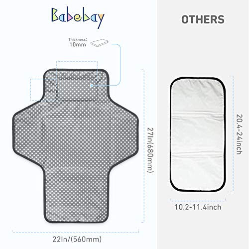 Portable Changing Pad for Baby (Grey Wave Print)