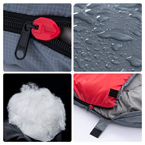 Sleeping Bag with Pillow (Gray / 86.6" x 31.5" Left Zipper)