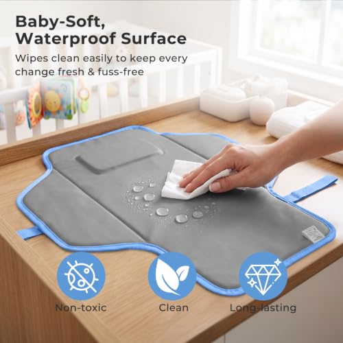 Portable Changing Pad (Blue Checkers&Flowers)