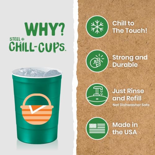 16 oz. Reusable Party Cups (BBQ Picnic Green / 12 Count)