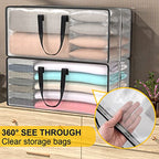 Clear Moving Bags Heavy Duty Extra Large with Strong Zipper Handles (Clear / 8 Pack)